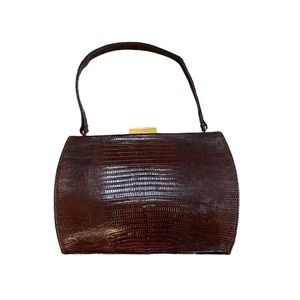 Excellent condition Vintage Escort Crocodile Leather handbag, brown. preppy boho